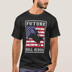 T-shirt Future Bull Rider American Rodeo Patriotique Usa B