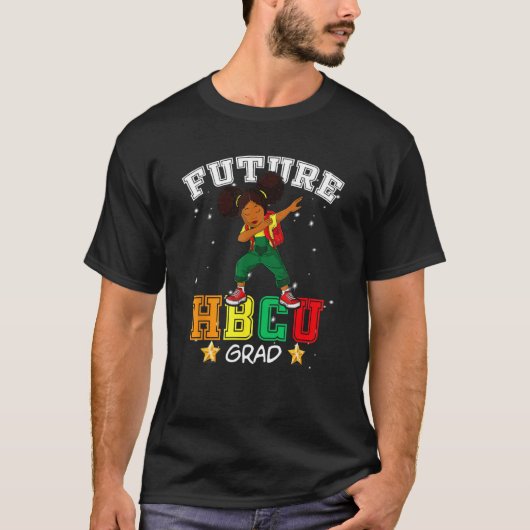T-shirt Future HBCU Grad Graduate Girl Afro Black College  (Devant)