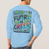 T-shirt Future Is Green — Eco Pop Typography (Dos)