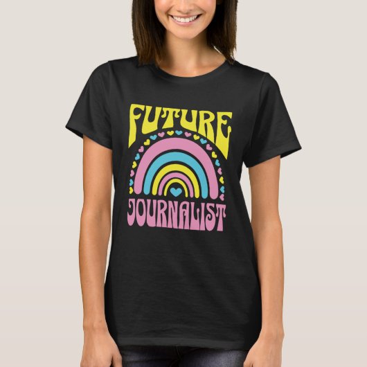 T-shirt Future Journalist Bright Retro Rainbow Journalists (Devant)
