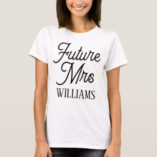 T-shirt Future Mme Black Script Nom de Famille Personnalis