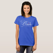 T-shirt Future Mme Bride Blue Mariage de script personnali (Devant entier)