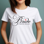 T-shirt Future Mme Mariée personnalisée Écriture Mariage<br><div class="desc">Un tee-shirt blanc mignon et élégant peut être personnalisé avec votre nom "Future Mme".</div>