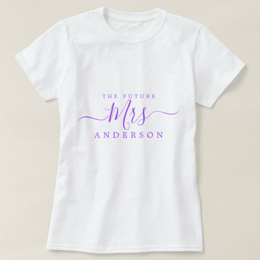 T-shirt Future Mrs Chic Script Nom personnalisé Future mar (Design devant)