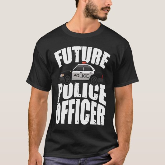 T-shirt Future Police Officer Blue Line (Devant)