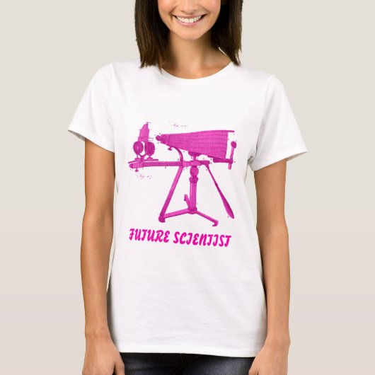 T-SHIRT FUTURE SCIENTIFIQUES 18E SIÈCLE MICROSCOPE ROSE (Devant)