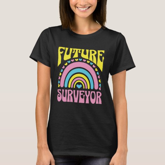 T-shirt Future Surveyor Bright Retro Rainbow Surveyors Tra (Devant)