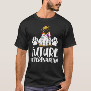 T-shirt Future Vétérinaire Pug Femmes Aiment Docteur Chien