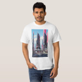 T-shirt Futurisme de la Silicon Valley : Art Cityscape Abs (Devant entier)