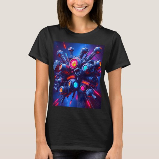 T-shirt futuriste Cyber Tech (Devant)