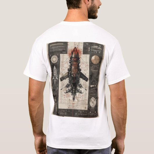 T-shirt Futuriste Hyperreal Infographie Tech (Dos)