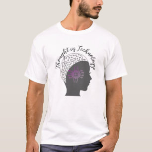 T-shirt futuriste "Pensée contre technologie"