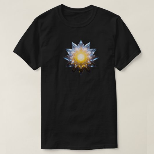 T-shirt Futuristic Crystal Lotus • Geometric Sci-Fi Energy (Design devant)