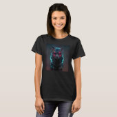 T-shirt Futuristic Cyber Stray Punk Cat (Devant entier)