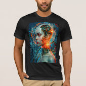 T-shirt Futuristic Cyborg Neural Network Sci-Fi Tech (Devant)