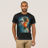 T-shirt Futuristic Cyborg Neural Network Sci-Fi Tech (Devant entier)