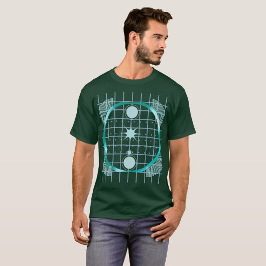 T-shirt Futuristic Grid Circle Abstract Design (Devant entier)