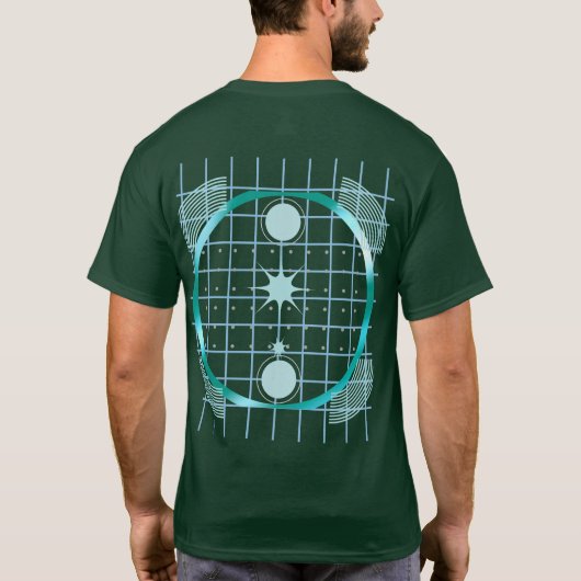 T-shirt Futuristic Grid Circle Abstract Design (Dos)