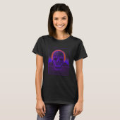 T-shirt Futuristic Vaporwave Aesthetic Skull Retro Synthwa (Devant entier)