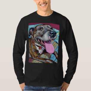 T-shirt Fwn Brindle Pitbull Mix Secourt Chien