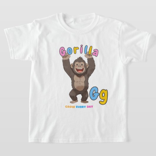 T-shirt "G est pour Gorilla" Alphabet Tee - Croissance cha (Poser)
