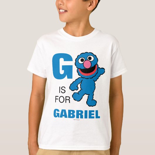 T-shirt G est pour Grover | Ajouter Votre Nom (Devant)