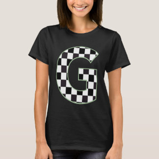 T-shirt G Monogramme initial damier noir et blanc
