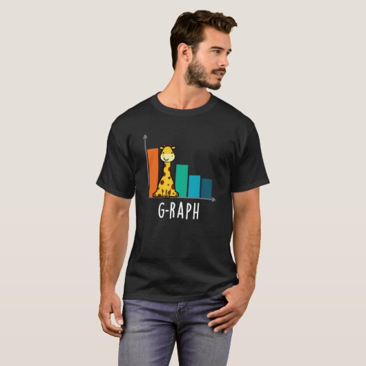 T-shirt G-raph Funny Giraffe Graph Pun Graph Dark BG (Devant entier)