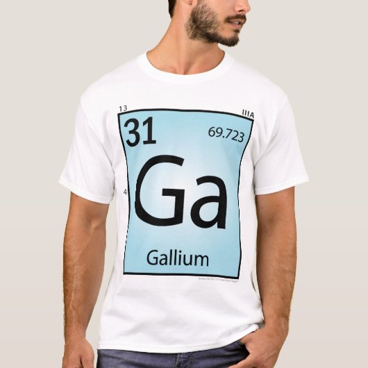 T-shirt (Ga) d'élément de gallium - avant (Devant)