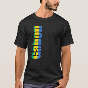 T-shirt Gabon avec couleurs du drapeau sur le côté de