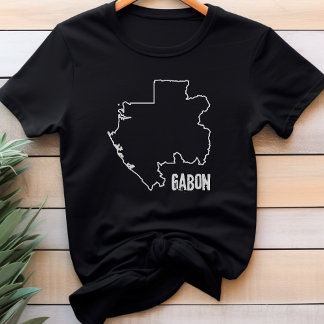 T-shirt Gabon Carte de la frontière du pays Plan de la fro
