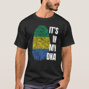 T-shirt Gabon Drapeau Adn empreintes digitales Noir Histoi