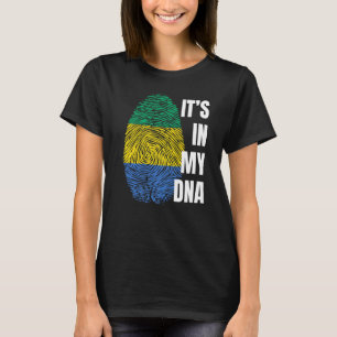 T-shirt Gabon Drapeau Adn empreintes digitales Noir Histoi