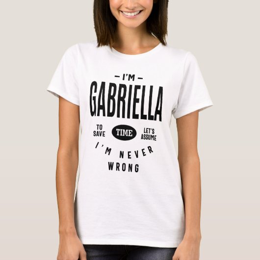 T-shirt Gabriella Nom personnalisé Anniversaire (Devant)