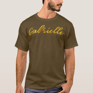T-shirt Gabrielle Nom Lettres à la main dans Faux Gold Let