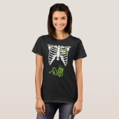T-shirt Gag Thanksgiving Faire-part de grossesse Skeleton  (Devant entier)