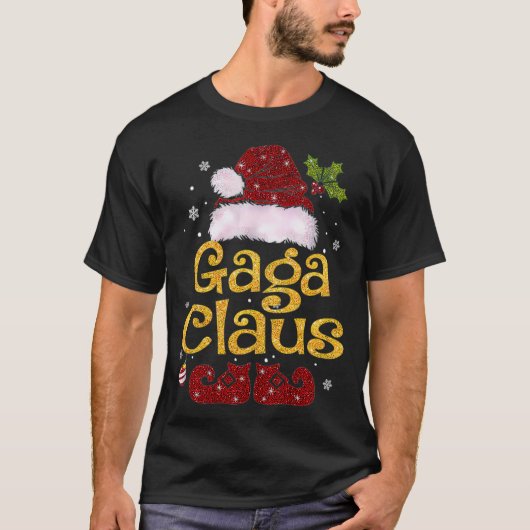 T-shirt Gaga Claus Christmas Pajama Family Matching Xmas (Devant)