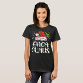T-shirt Gaga Claus Lumières de Noël Pyjama Famille Corresp (Devant entier)
