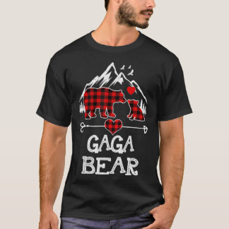 T-shirt Gaga Ours Pajama de Noël Rouge Plaid Buffalo Famil
