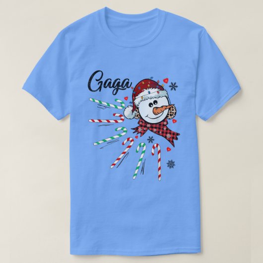 T-shirt Gaga Snowman Candy Cane Christmas Xmas Funny  (Design devant)
