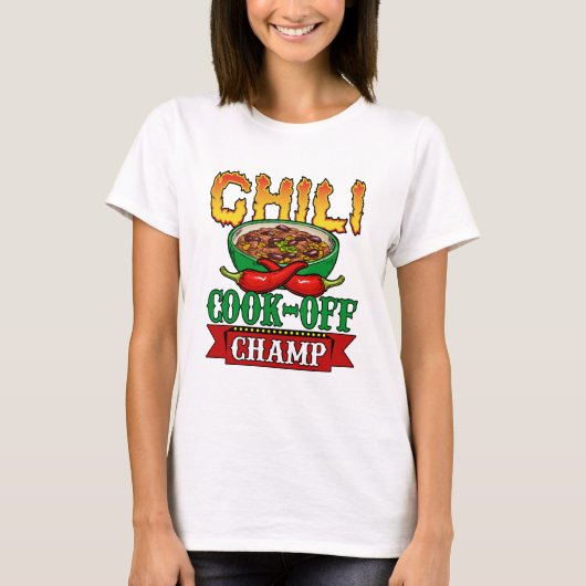 T-shirt Gagnant de la compétition Chili Cook Off Champ (Devant)