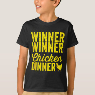 T-shirt Gagnant Gagnant Dîner de Poulet Silhouette (foncé)