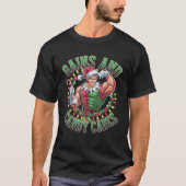 T-shirt Gains and Candy Canes Funny Christmas Elf Gym Work (Devant)