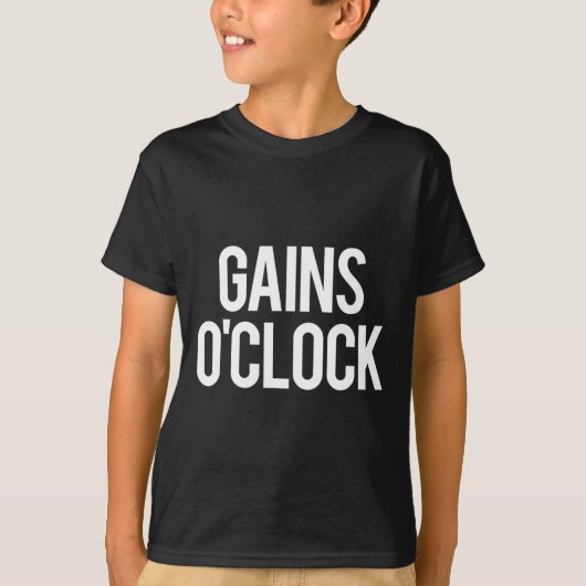 T-shirt Gains O'clock Funny Gym Poids Bodybuilding (Devant)