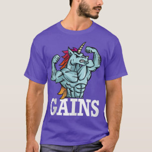 T-shirt Gains Poids Unicorn Fitness Gym Cadeau