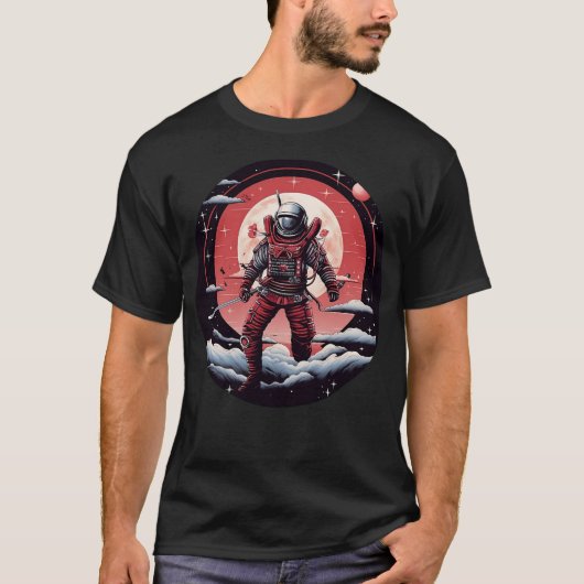 T-shirt Galactique Ronin Astronaut Samurai Guerrier Artist (Devant)