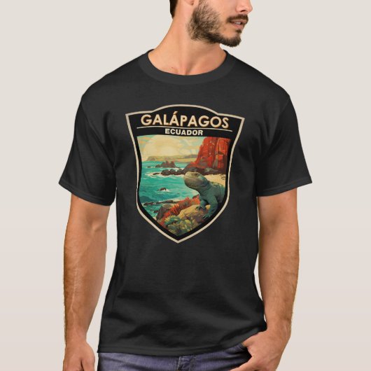 T-shirt Galapagos Îles Voyage Art Vintage (Devant)