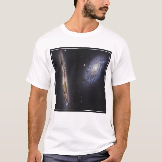 T-shirt Galaxie Edge-On Ngc 4302 & Galaxie Tilted Ngc 4298 (Devant)