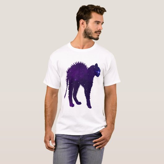 T-shirt Galaxie en colère conception graphique chat lancer (Devant entier)