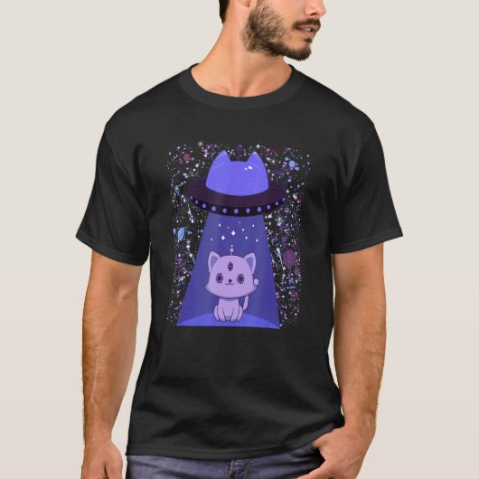 T-shirt Galaxy Ca Cat Ufo Cat Tee (Devant)